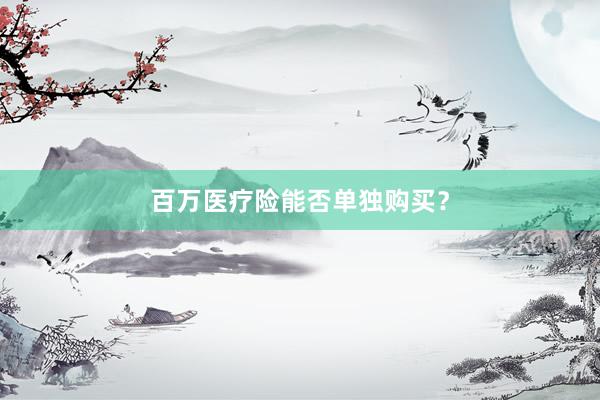 百万医疗险能否单独购买？