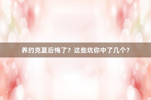 养约克夏后悔了？这些坑你中了几个？